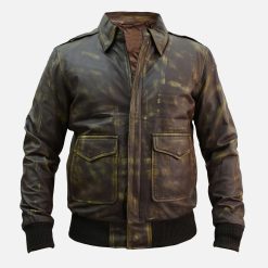 A2 Aviator Distressed Cowhide Leather Bomber Jacket