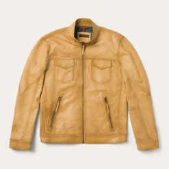Butter Soft Distressed Camel Leather Jacket