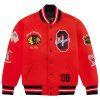 Chicago Blackhawks OVO x NHL Red Full-Snap Wool Varsity Jacket