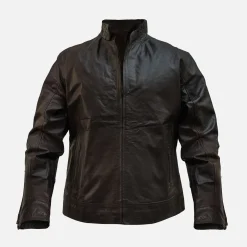 Classic Brown Distressed Leather Jacket