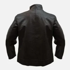 Classic Brown Distressed Leather Jacket back