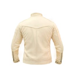Cream Café Racer Cream Leather jacket
