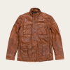 Goldfield Mens Lgiht Brown Leather Jacket 1