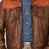 Goldrush Color Block Leather Jacket 03