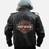 Harley Davidson Biker Black Hooded Leather Jacket