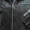 Harley Davidson Biker Black Hooded Leather Jacket
