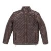 Highlands Quilted Mens Brown Leather Jacket