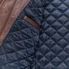 Highlands Quilted Mens Brown Leather Jacket 11