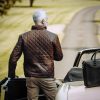 Highlands Quilted Mens Brown Leather Jacket 5