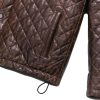 Highlands Quilted Mens Brown Leather Jacket 8