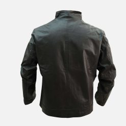 Men Sheepskin Black Leather Biker Jacket