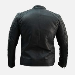 Men's Black Genuine Quilted Biker Leather Jacket