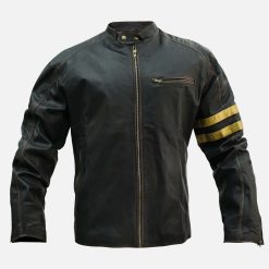 Mens Vintage Cafe Racer Motorcycle Leather Jacket