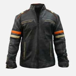 Men's Vintage Distressed Cafe Racer Jacket
