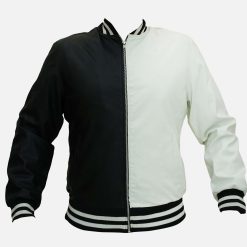 Mens Yin Yang Feng Shui Taijitu Bomber Leather Jacket