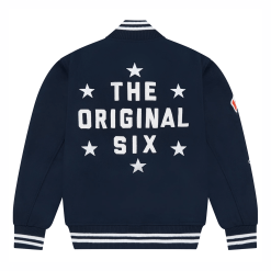 Toronto Maple Leafs OVO x NHL Blue Full-Snap Varsity Jacket