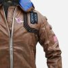 Samurai Distressed Cyberpunk Leather Jacket 9 Samurai Distressed Cyberpunk Bomber Leather Jacket