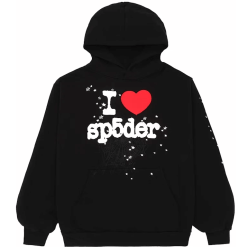 Sp5der I Love SP5 Souvenir Black Hoodie