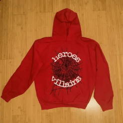 Sp5der Worldwide Heroes Villains Red Hoodie