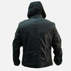 TNA AJ Style Black Hooded Celebrity Leather Jacket