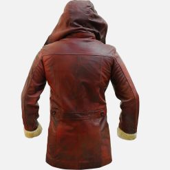Unisex Detachable Hooded Brown Duffle Safari Coat