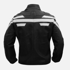 Unisex Star Black and white Leather Jacket