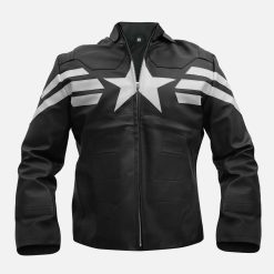Unisex Star Black and white Leather Jacket
