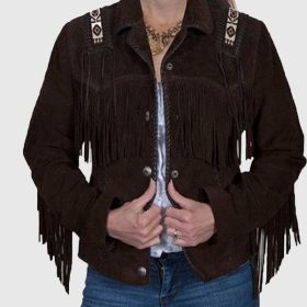 Women’s Vintage Suede Fringe Leather Jacket