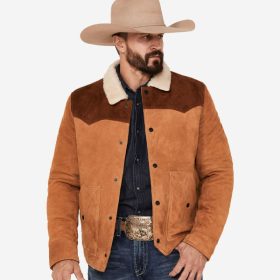 Mens Suede Color Block Jacket