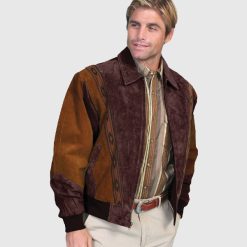 Mens Western Boar Suede Rodeo Jacket