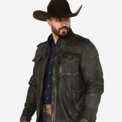Moonshine Spirit Men’s Leather Moto Jacket