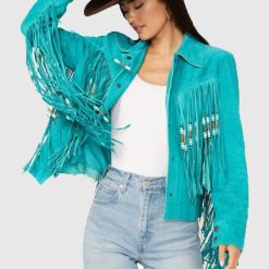 Women’s Fringe Suede Cowgirl Leather Jacket