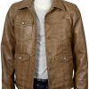 ian bohen yellowstone ryan brown leather jacket 02