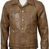 ian bohen yellowstone ryan brown leather jacket 03