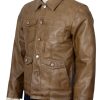 ian bohen yellowstone ryan brown leather jacket 04