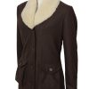 kelly reilly yellowstone beth dutton shearling wool coat 04