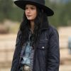 kelsey chow yellowstone monica dutton black quilted jacket 01