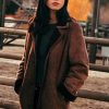 kelsey chow yellowstone monica dutton suede leather coat 01 1
