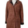 kelsey chow yellowstone monica dutton suede leather coat 03