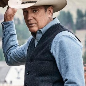 John Dutton Yellowstone Grey Wool Vest