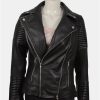 yellowstone black biker leather jacket 01