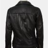 yellowstone black biker leather jacket 02