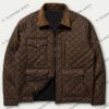 yellowstone brown quilted jacket 08