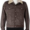 yellowstone fur collar brown corduroy jacket 03
