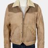 yellowstone shearling collar buff suede leather jacket 02