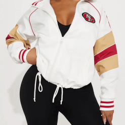 49ers Vintage Windbreaker White Jacket
