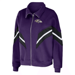Baltimore Ravens Erin Andrews Purple Yarn Dye Jacket