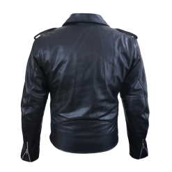 Biker Style Classic Black Leather Jacket