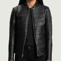 Cityscape Black Leather Jacket