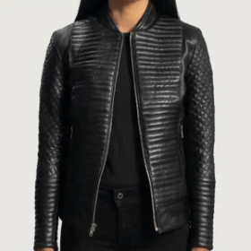 Cityscape Black Leather Jacket